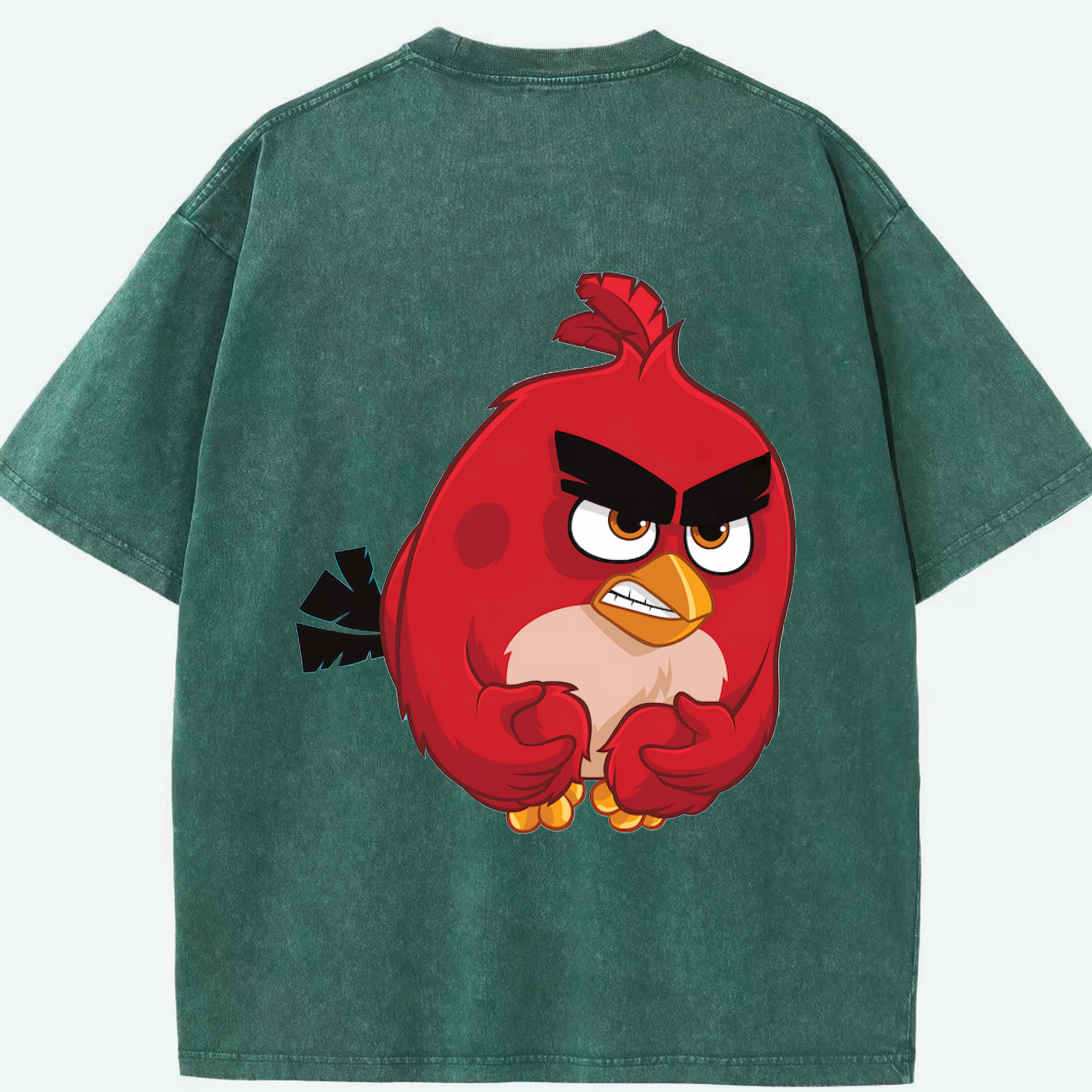 （画像用） Angry Birds アングリーバード 綿100% ヴィンテージ風 半袖Tシャツ（背面プリント）